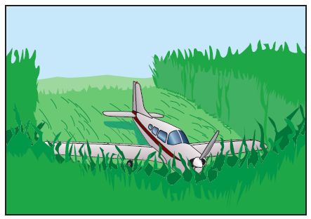 בנחיתת אונס בשטח, ניתן להיעזר בצמחיה על מנת לעצור את המטוס בבטחה בנחיתת חירום.